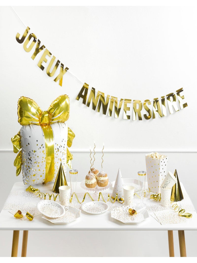 Ballon gonflable Joyeux anniversaire confettis Doré/or - Kiabi