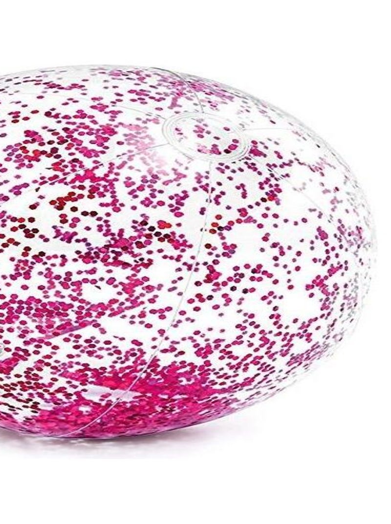 Grasslandy 7 Pièces Ballon Gonflable Glitter Ballon De Plage Inflatable Beach Ball Transparent De Rebond Résistant à La Déchirure, Ballon Piscine