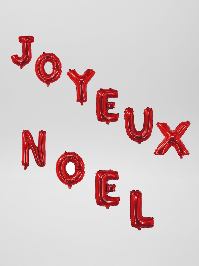 Ballons en aluminium 'Joyeux Noël' rouge - Kiabi