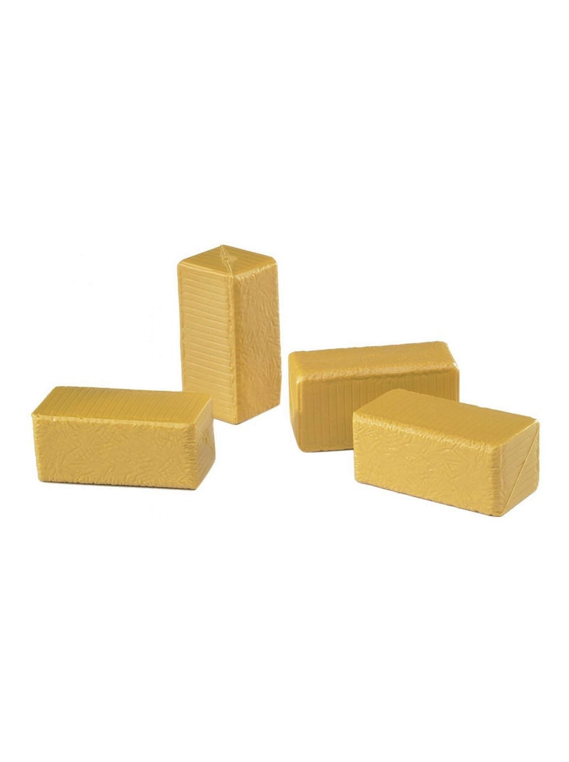 Ballots de paille parallélépipédiques. Set de 4 pièces. Jaune - Kiabi