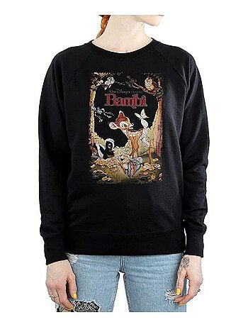 Bambi - Sweat motif/style poster rétro (Bambi, Fleur, Monsieur Hibou, Panpan)