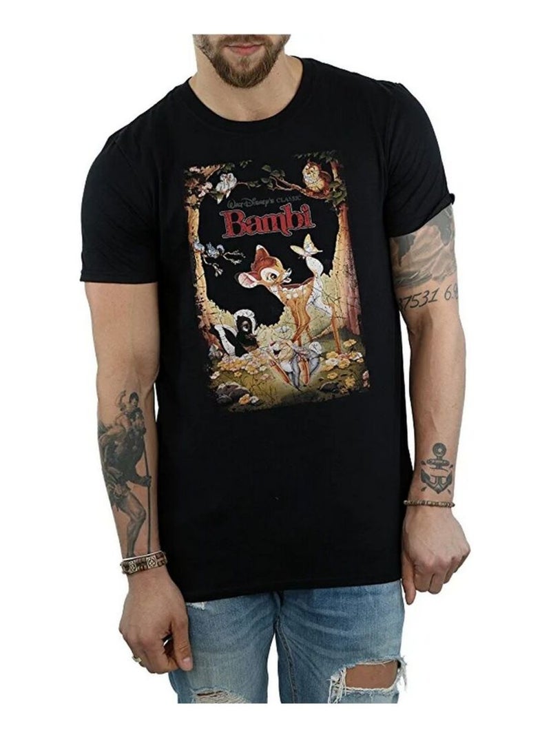 Bambi - T-shirt (Bambi, Fleur, Monsieur Hibou, Panpan) Noir - Kiabi