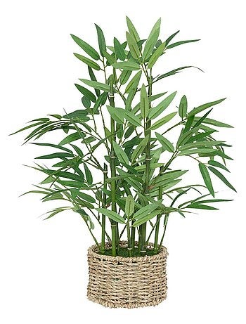 Bambou artificiel avec pot matériau naturel