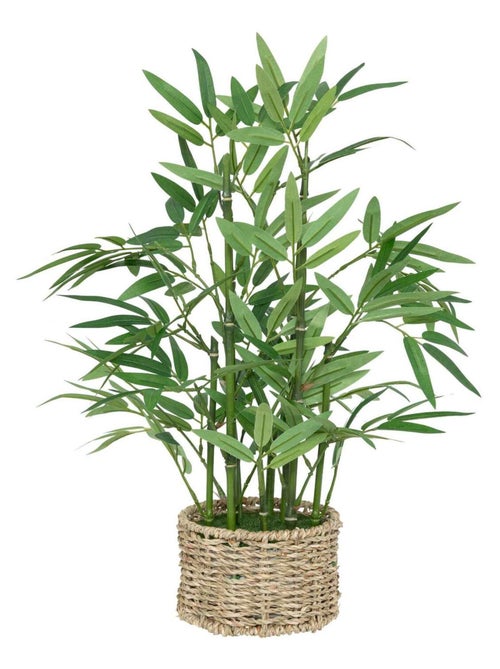 Bambou artificiel avec pot matériau naturel - Kiabi
