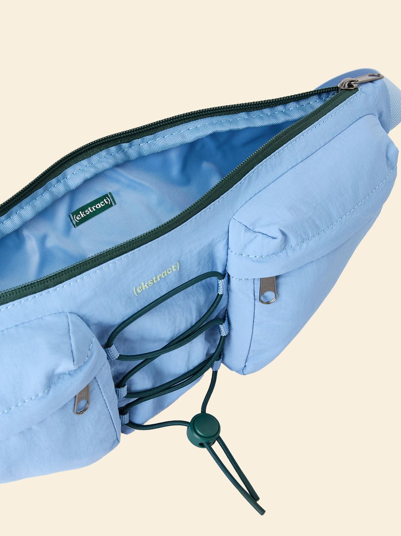 Banane de sport (ekstract) avec poches extérieures et intérieures 15x40 cm Bleu - Kiabi