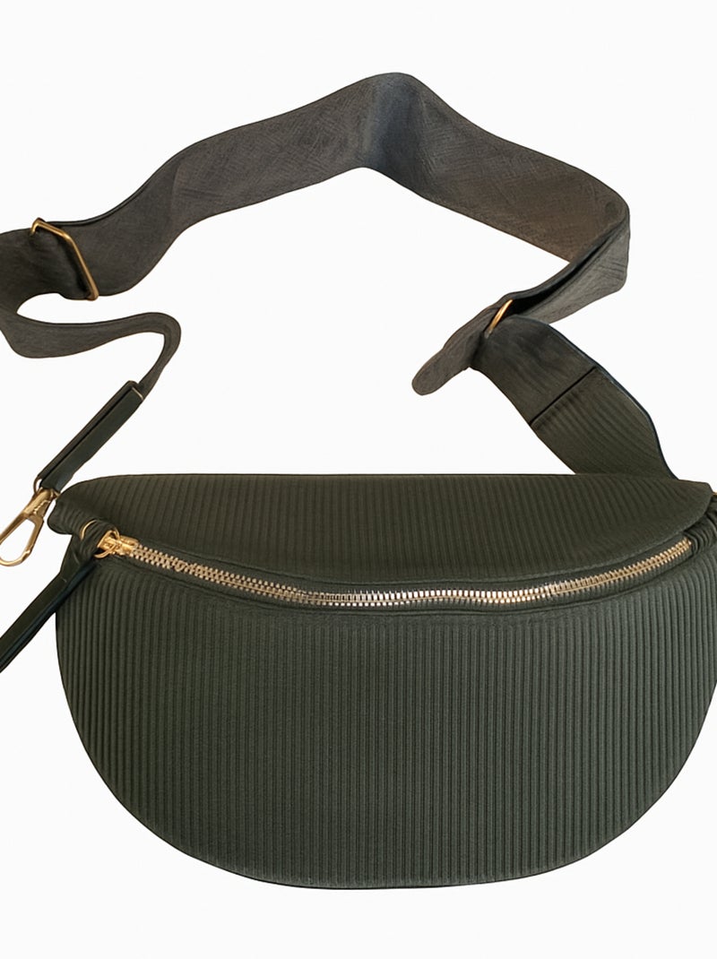 Banane velours côtelé ABIGAELLE Vert olive - Kiabi