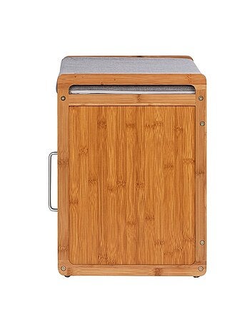 Banc armoire de salle de bain en bambou Bahari - L. 50 x H. 45 cm - Gris