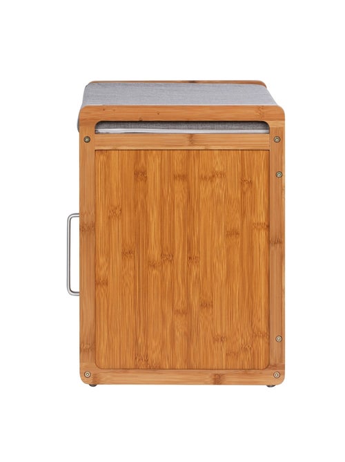 Banc armoire de salle de bain en bambou Bahari - L. 50 x H. 45 cm - Gris - Kiabi