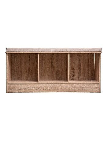 Banc bois 3 cases mix naturel