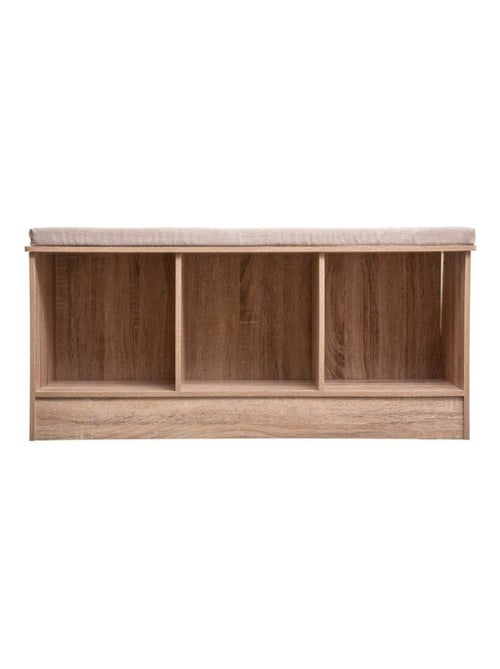 Banc bois 3 cases mix naturel - Kiabi