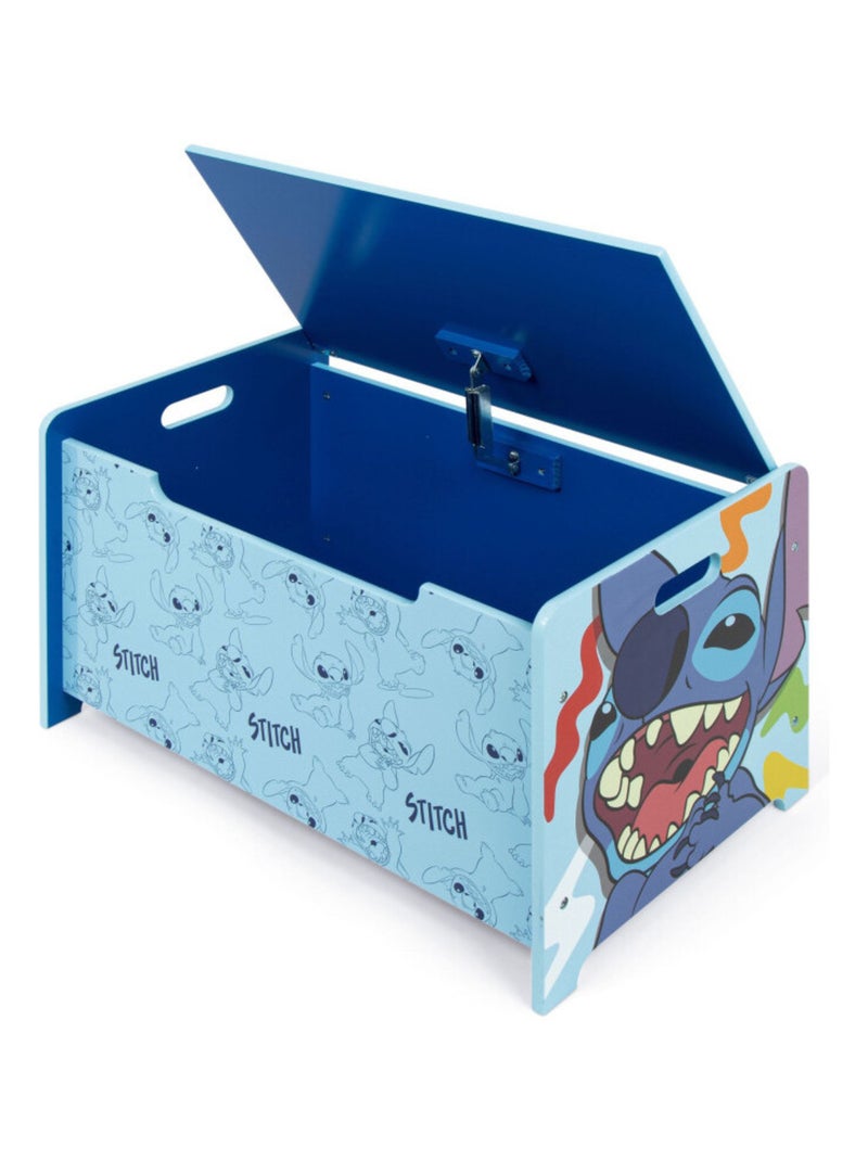 Banc coffre à jouets en bois 62.5x40x37cm de Lilo & Stitch Bleu - Kiabi