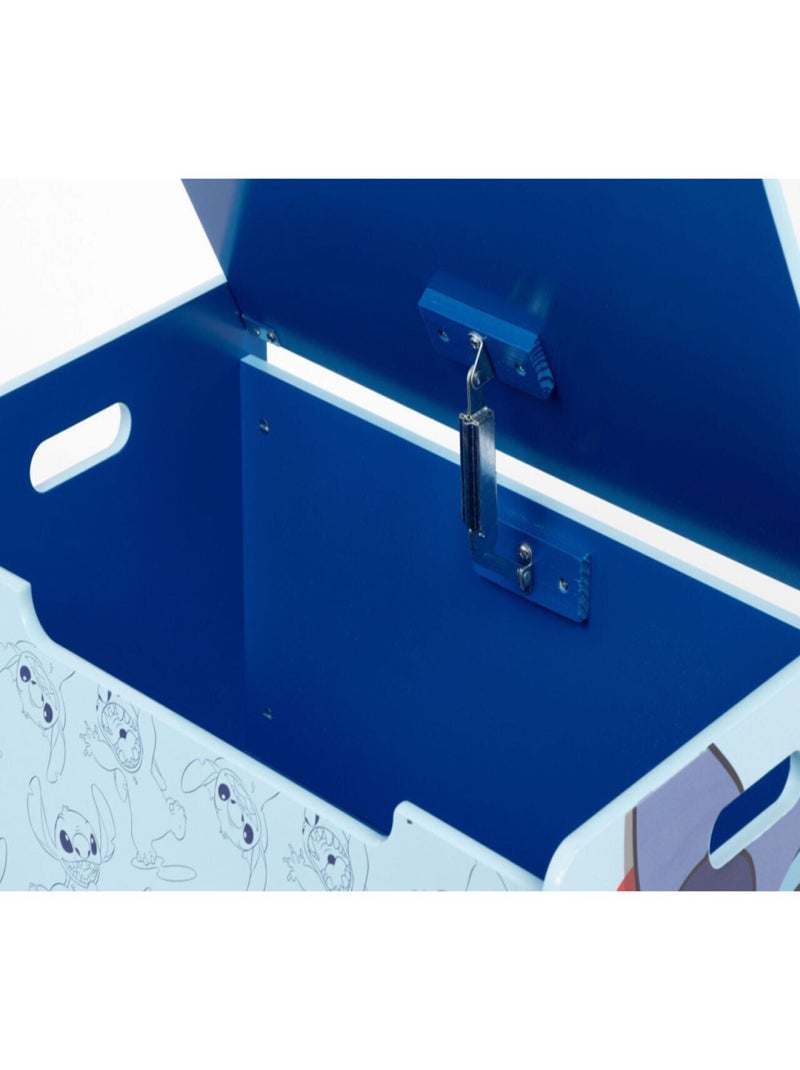 Banc coffre à jouets en bois 62.5x40x37cm de Lilo & Stitch Bleu - Kiabi