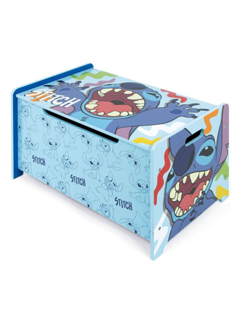 Banc coffre à jouets en bois 62.5x40x37cm de Lilo & Stitch Bleu - Kiabi