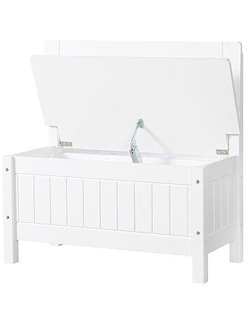Banc-coffre à jouets en bois avec couvercle à fermeture douce - ROBA