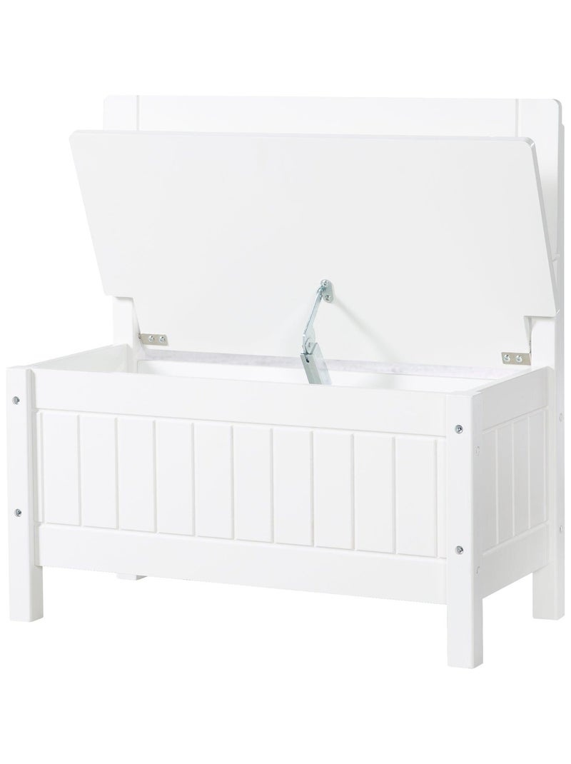 Banc-coffre à jouets en bois avec couvercle à fermeture douce - ROBA Blanc - Kiabi