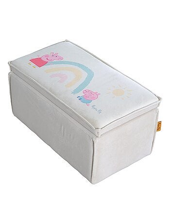 Banc coffre à jouets en bois et velours 'Roba Peppa Pig'