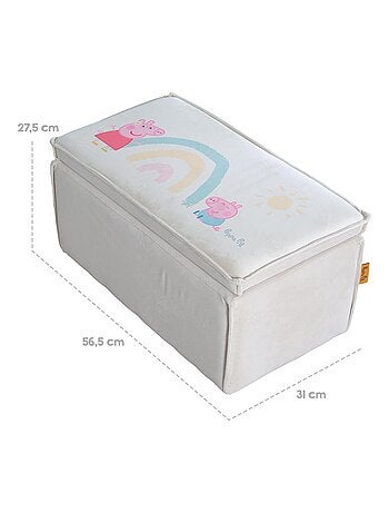 Banc coffre à jouets en bois et velours 'Roba Peppa Pig'