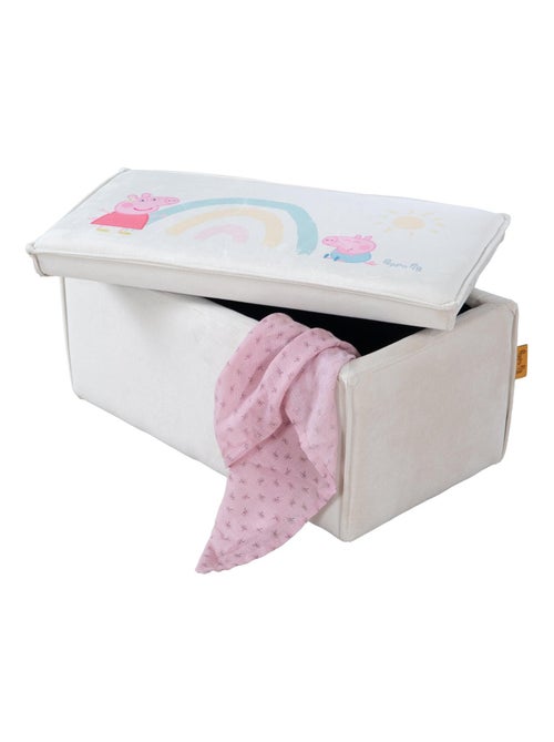 Banc coffre à jouets en bois et velours 'Roba Peppa Pig' - Kiabi
