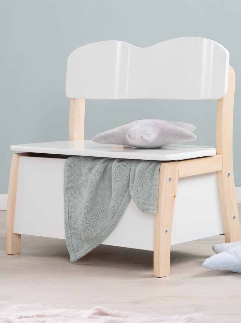 Banc-coffre à jouets en bois massif - ROBA Blanc - Kiabi
