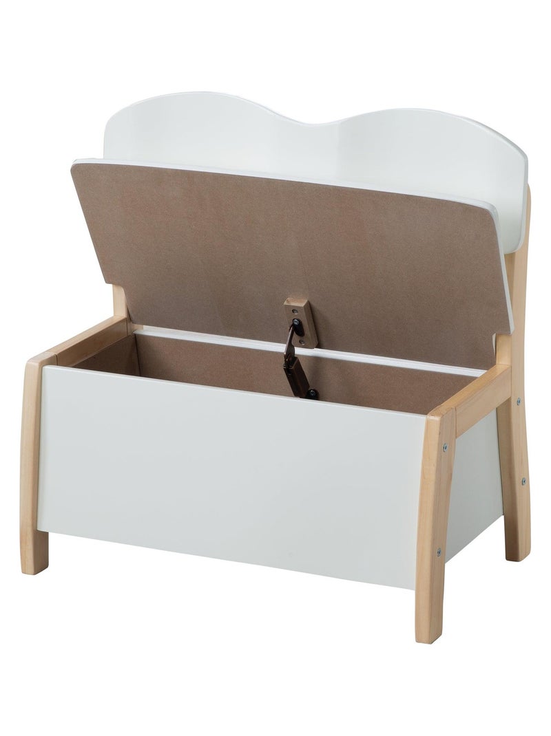 Banc-coffre à jouets en bois massif - ROBA Blanc - Kiabi