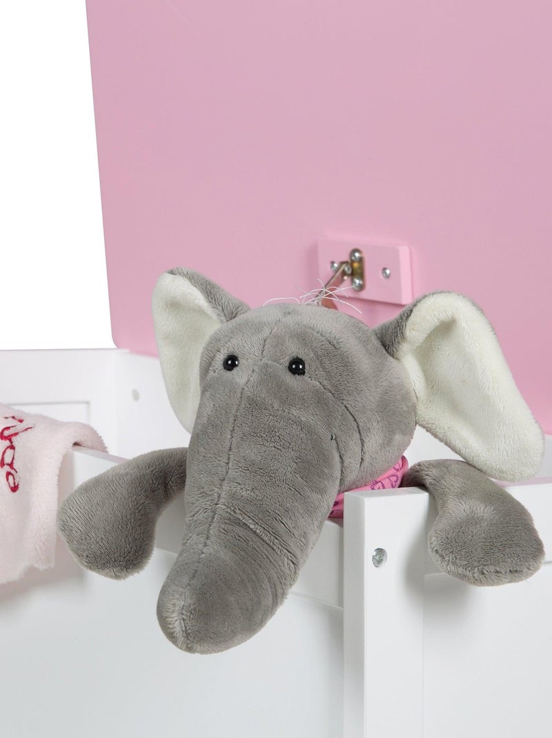 Banc-coffre à jouets en bois motif conte de fées 'Krone' ROBA Blanc Rose - Kiabi