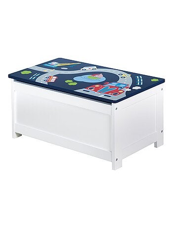 Banc-coffre à jouets en bois motif voiture 'Rennfahrer' ROBA