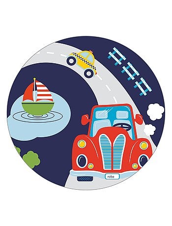 Banc-coffre à jouets en bois motif voiture 'Rennfahrer' ROBA