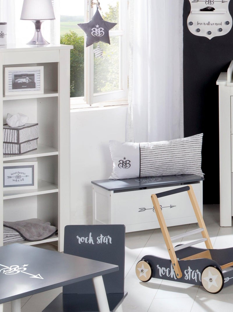 Banc-coffre à jouets en bois 'Rock Star Baby' - ROBA Gris Blanc - Kiabi