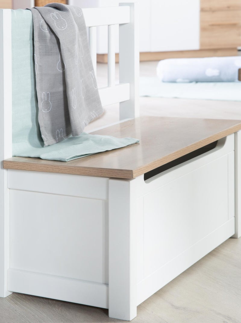 Banc-coffre à jouets en mélaminé résistant aux rayures 'Roba woody' Blanc - Kiabi