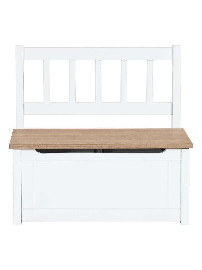 Banc-coffre à jouets en mélaminé résistant aux rayures 'Roba woody' Blanc - Kiabi