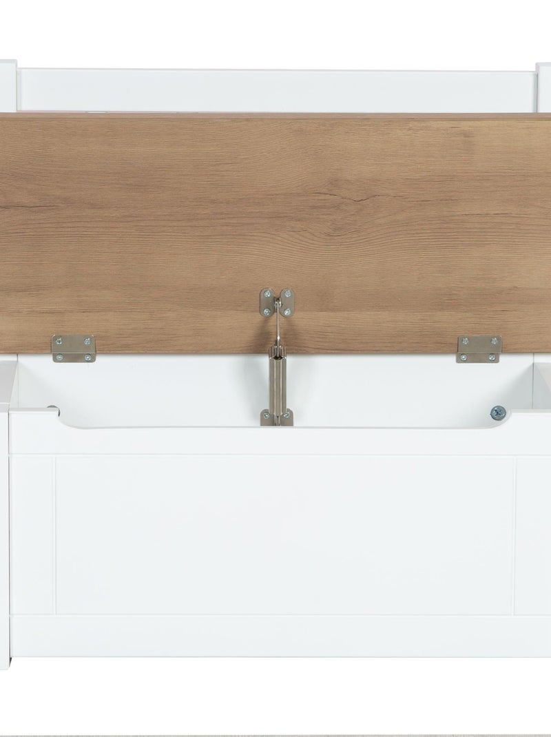 Banc-coffre à jouets en mélaminé résistant aux rayures 'Roba woody' Blanc - Kiabi