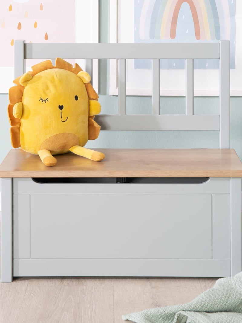 Banc-coffre à jouets en mélaminé résistant aux rayures 'Roba woody' Taupe - Kiabi