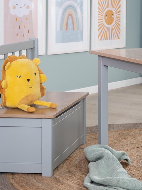 Banc-coffre à jouets en mélaminé résistant aux rayures 'Roba woody' - Kiabi
