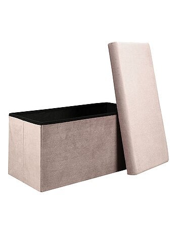Banc coffre de rangement pliable en velours côtelé GIULIA