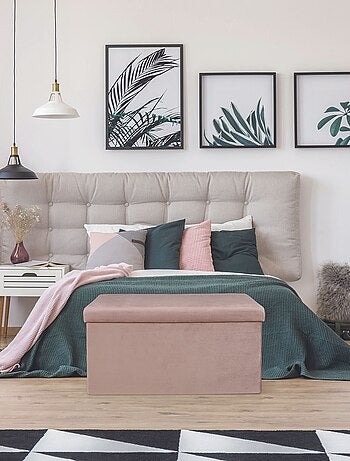 Banc coffre de rangement pliable en velours côtelé GIULIA