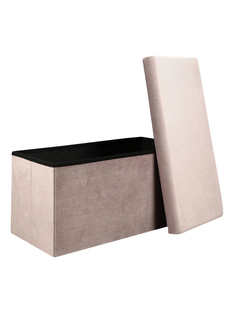 Banc coffre de rangement pliable en velours côtelé GIULIA Rose - Kiabi