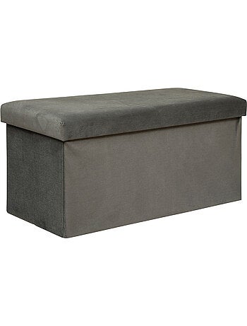 Banc coffre de rangement pliable velours LILOU