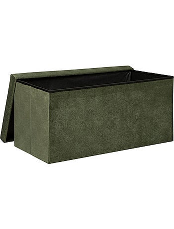 Banc coffre de rangement pliable velours LILOU