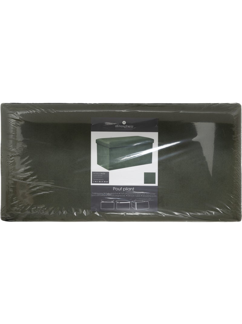 Banc coffre de rangement pliable velours LILOU Kaki - Kiabi