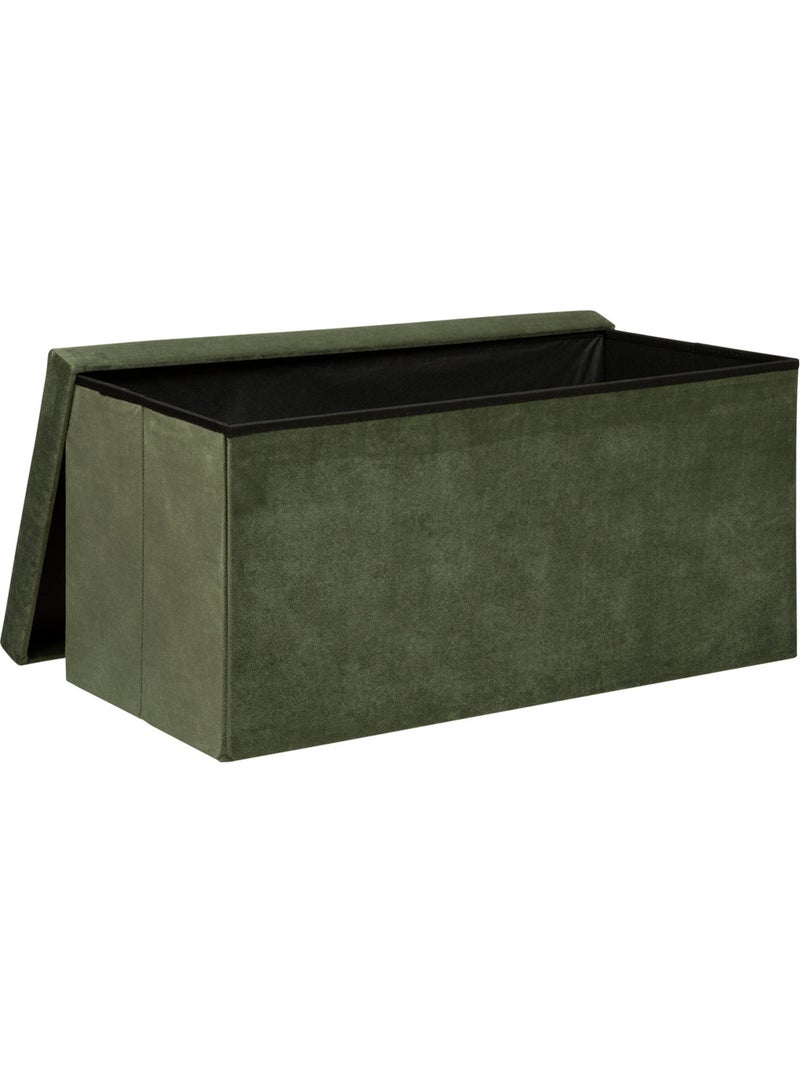 Banc coffre de rangement pliable velours LILOU Kaki - Kiabi