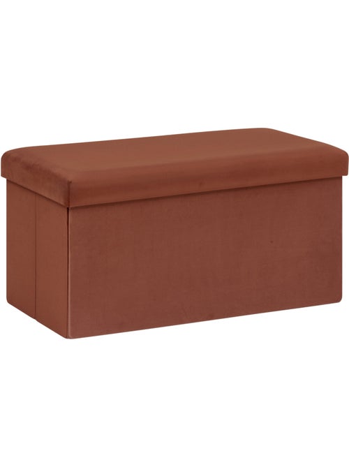 Banc coffre de rangement pliable velours tess - Kiabi
