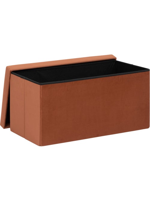 Banc coffre de rangement pliable velours tess - Kiabi
