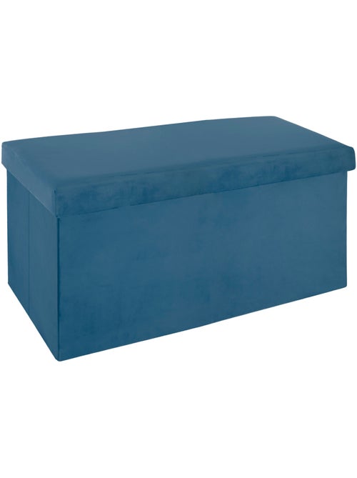 Banc coffre de rangement pliable velours TESS - Kiabi Banc coffre de rangement pliable velours TESS - Kiabi