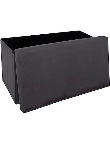Banc coffre de rangement pliable velours TESS
