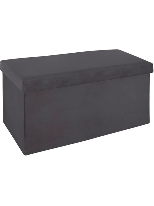 Banc coffre de rangement pliable velours TESS - Kiabi Banc coffre de rangement pliable velours TESS - Kiabi