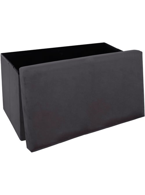 Banc coffre de rangement pliable velours TESS - Kiabi Banc coffre de rangement pliable velours TESS - Kiabi