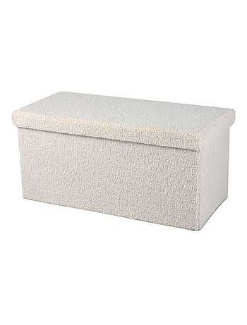 Banc coffre de rangement pliant en bouclette KUBE