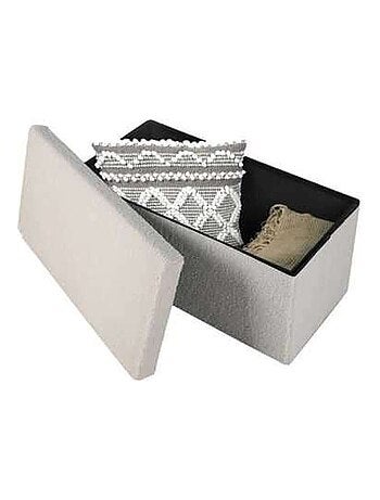 Banc coffre de rangement pliant en bouclette KUBE