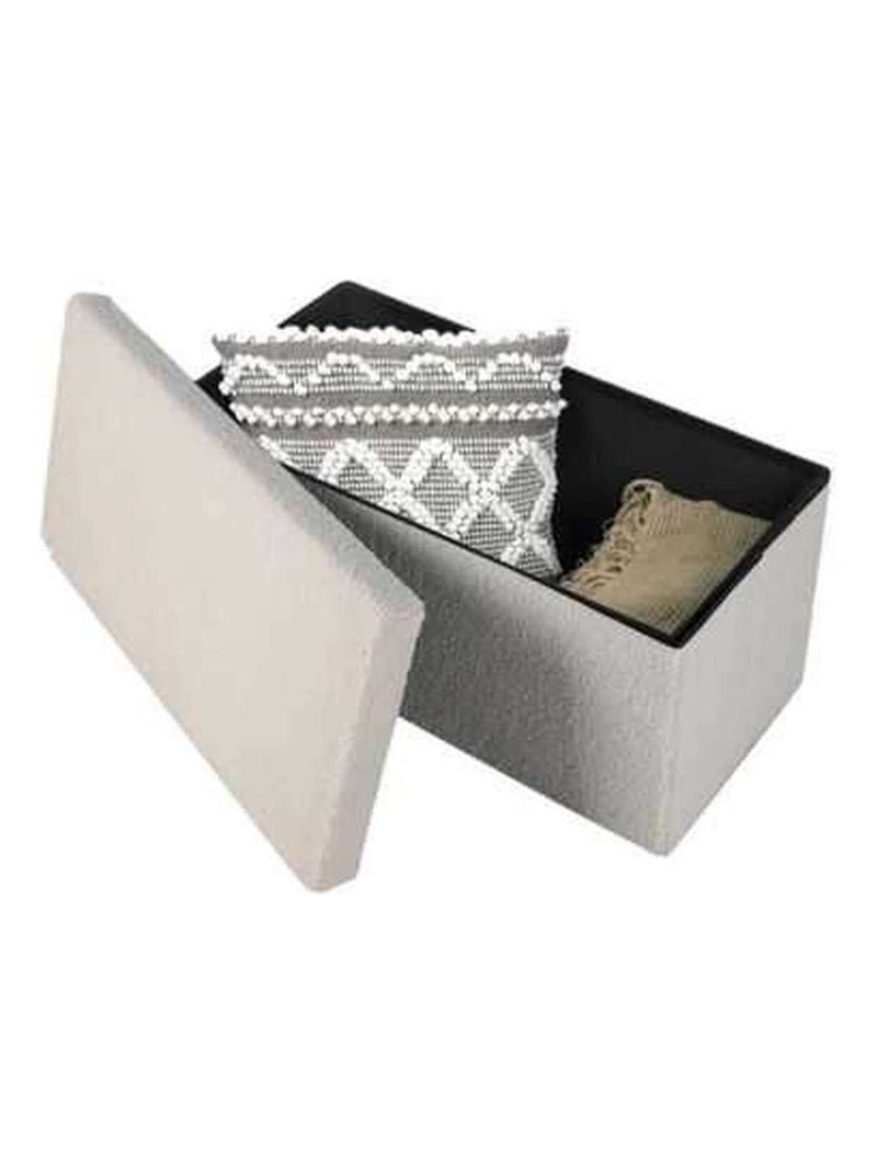 Banc coffre de rangement pliant en bouclette KUBE Blanc - Kiabi