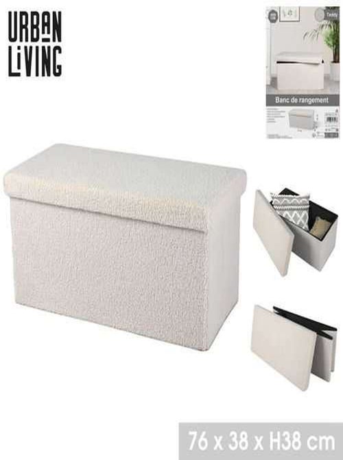 Banc coffre de rangement pliant en bouclette KUBE - Kiabi